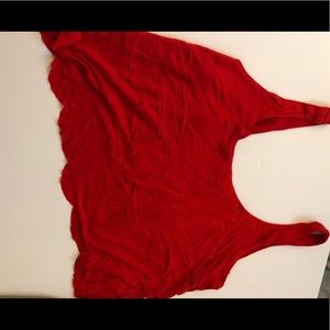 Coachella scallop crop top